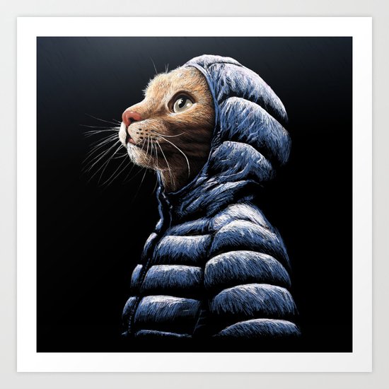 COOL CAT Art Print by tummaw | Society6