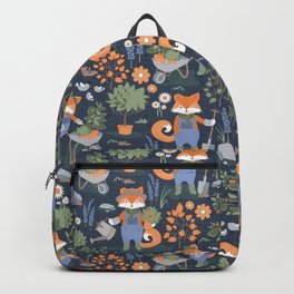 The foxy gardener // orange foxes Backpack