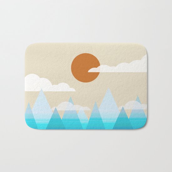 Sun, Clouds and Mountains Bath Mat