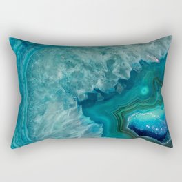 Turquoise teal decorative stone Rectangular Pillow