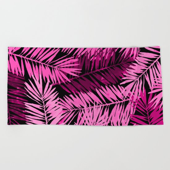 Tropical Palm Leaves IV Beach Towel