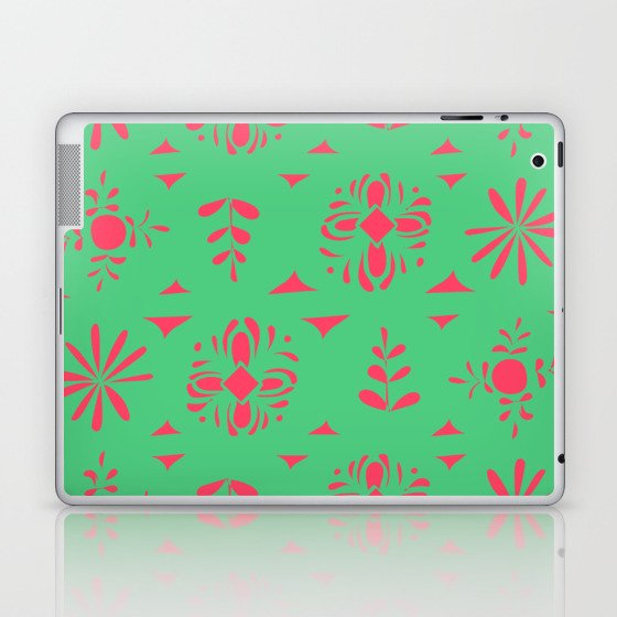 Tile Mosaic - Green Pattern Painting Design Art  Laptop & iPad Skin