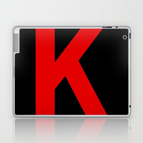 Letter K (Red & Black) Laptop & iPad Skin