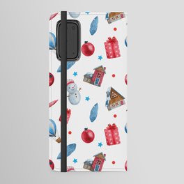 Red Gift And Snowman Holidays Collection Android Wallet Case