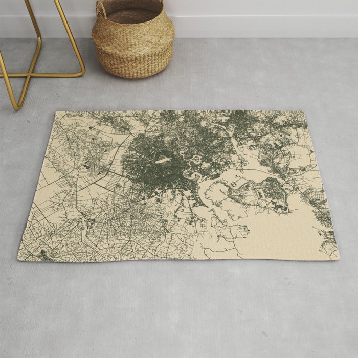 Vietnam, Saigon Map Rug