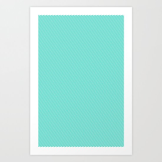 Aqua stripes Art Print