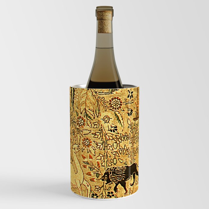 Antique Persian Tabriz Animal Rug Print Wine Chiller