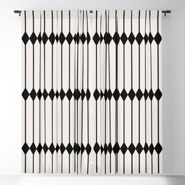 Minimal Geometric Pattern - Black Blackout Curtain