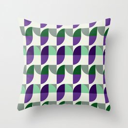 Vintage Revival pattern Design green violet  Throw Pillow
