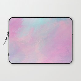 Abstract artistic pink teal watercolor brushstrokes Laptop Sleeve