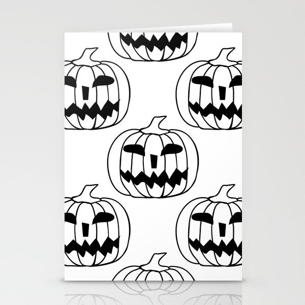 Seamless Pattern Silhouette Halloween Grimace Horror 02 Stationery Cards