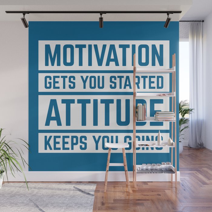 Motivation Gets You Started Gym Quote Wall Mural