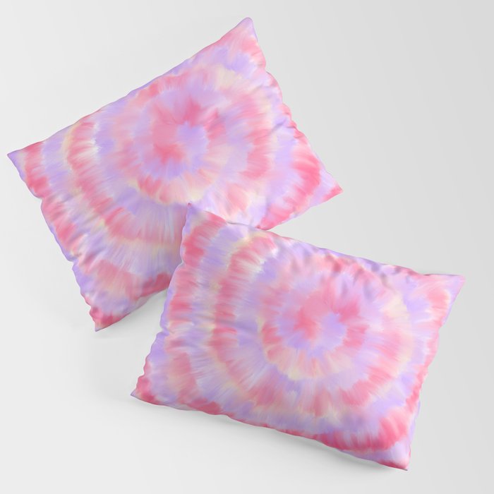 Modern abstract pink lavender blue watercolor tie dye Pillow Sham