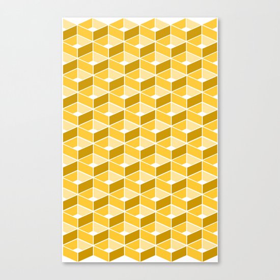 Simple Pattern Yellow Canvas Print