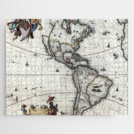 Visscher Map of North America and South America Geographicus America visscher 1658 Jigsaw Puzzle