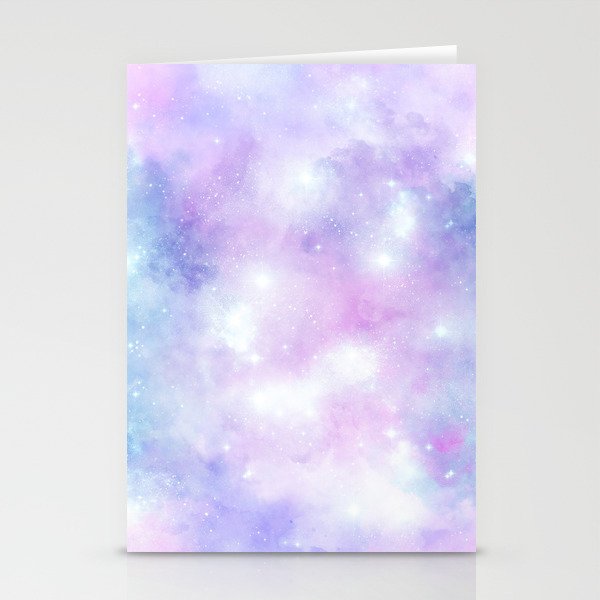 Pink Blue Universe Nebula Painting Stationery Cards