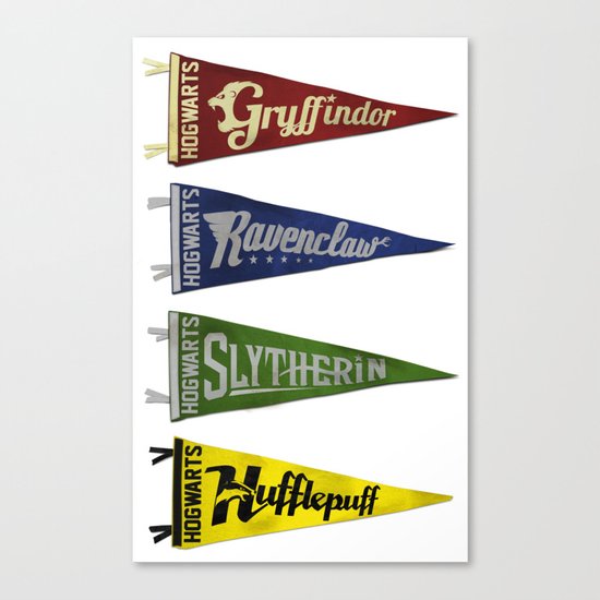 Vintage Hogwart's Pennant Collection Canvas Print