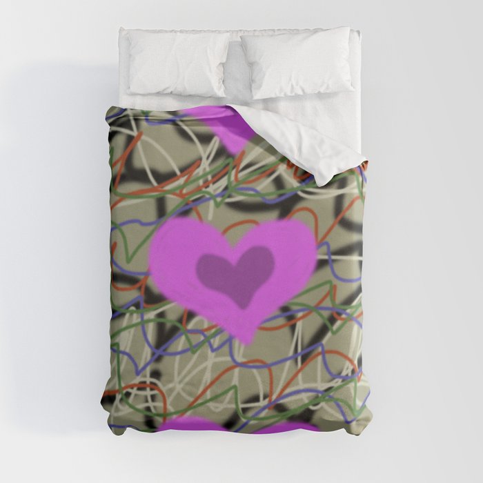 Three Hearts Duvet Cover