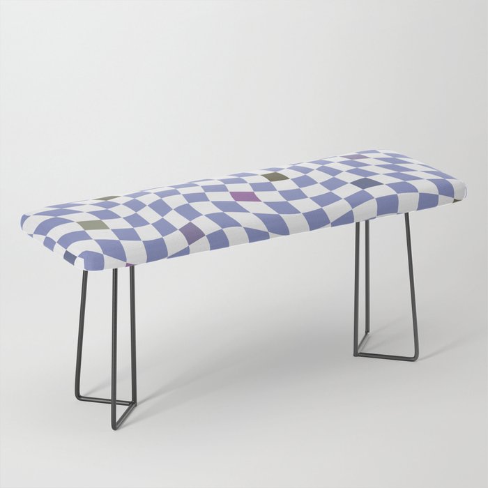 Very peri olive twisted checker pattern Bench