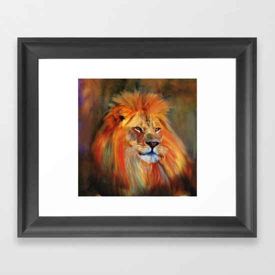 Aslan - Colorful Lion Framed Art Print