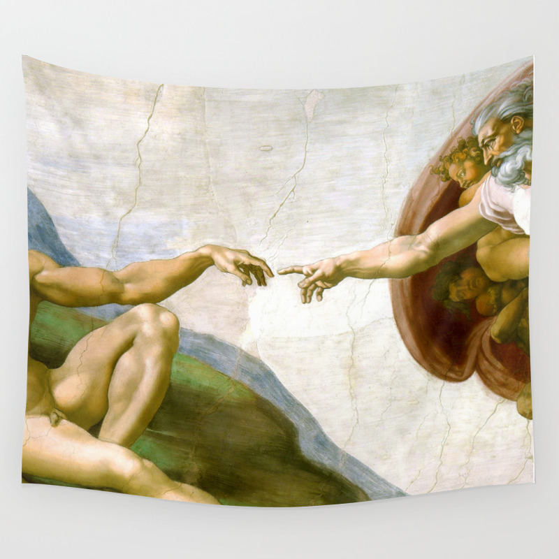 The Creation Of Adam Painting By Michelangelo Sistine Chapel Wall