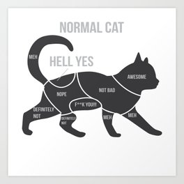 Funny Anatomy Of A Cat Kitty Ragdoll Persian Gift Art Print By Pubeast Society6