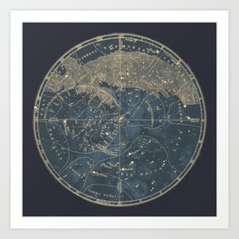 Vintage Astronomical Charts - Stars and Constellations Art Print