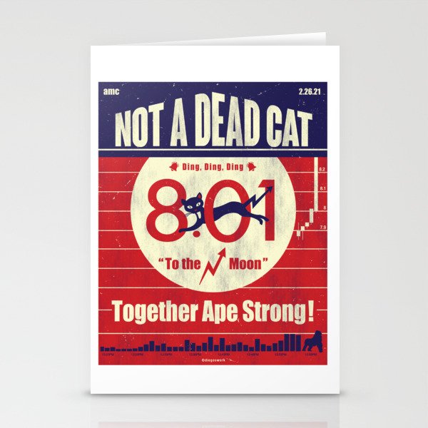 NOT A DEAD CAT-TO THE MOON Stationery Cards