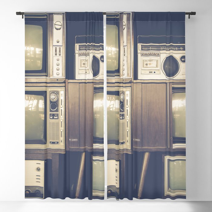 Many vintage television and radio Blackout Curtain