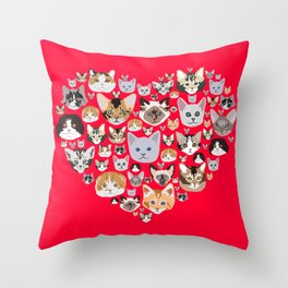 I LOVE CATS Throw Pillow