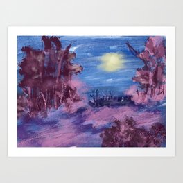 Moonlit Stroll Art Print