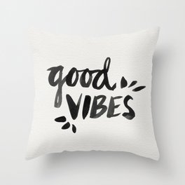 Good Vibes – Black Ink Throw Pillow