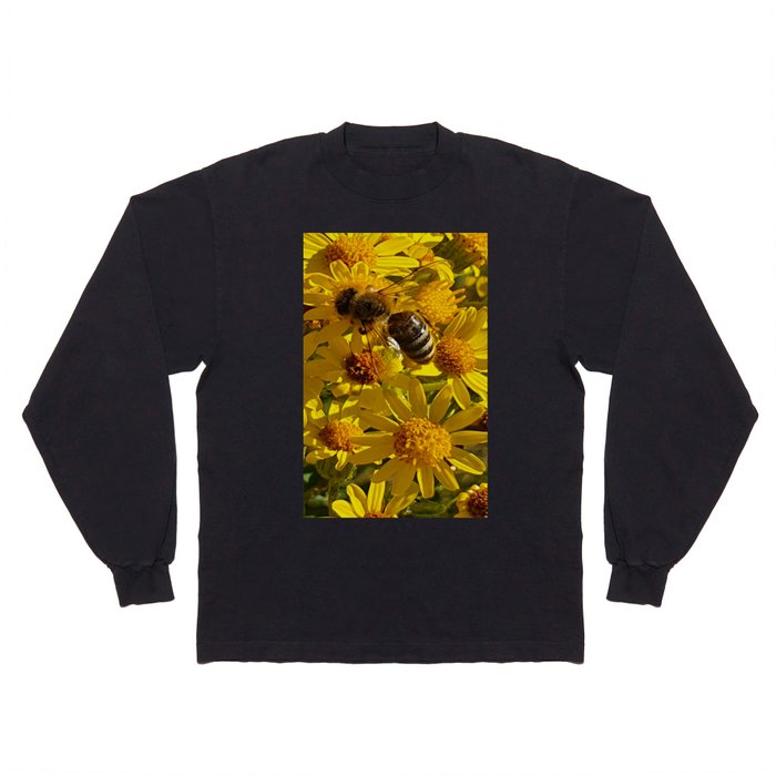 Bee Foraging Yellows  Long Sleeve T Shirt