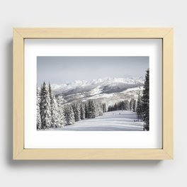 Skiers and Snowboarders at Vail Ski Resort: Vail Colorado Recessed Framed Print
