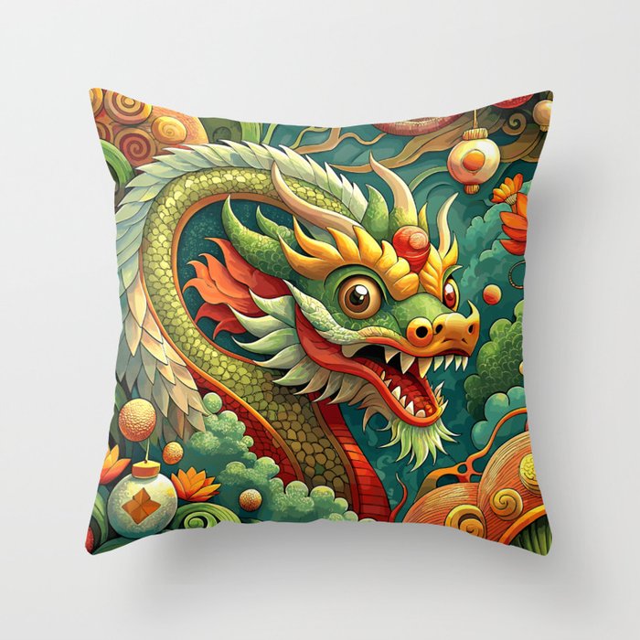 Chinese New Year – Year of the Dragon Throw Pillow