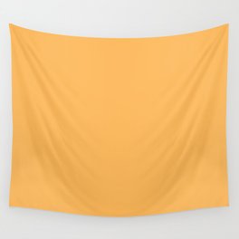 Tangerine Solid Color Pairs Pantone Amber Yellow 13-0942 TCX - Shades of Orange Hues Wall Tapestry