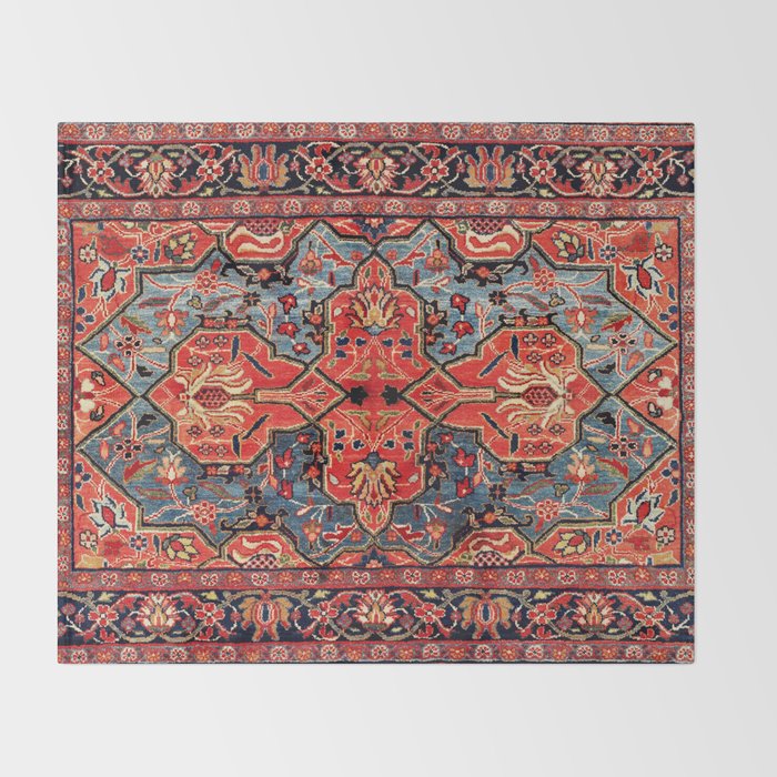 Kashan Poshti Central Persian Rug Print Throw Blanket by vickybragomitchell Society6