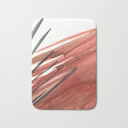Sinatra: a minimal watercolor abstract piece in pinks, midnight blue, and white Bath Mat