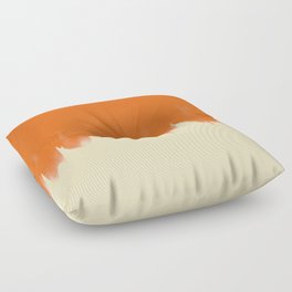 Orange Smear on Beige Floor Pillow