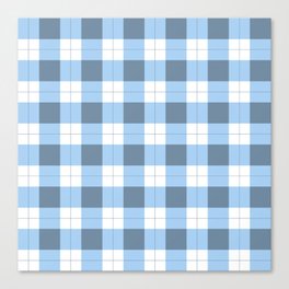 Winter Blue Buffalo Plaid Check Pattern Canvas Print