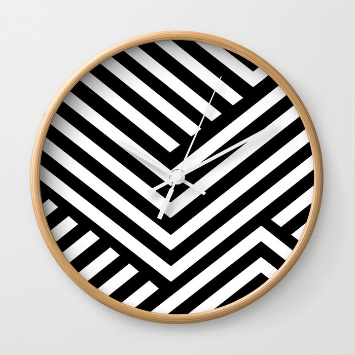 Black and White Stripes Wall Clock