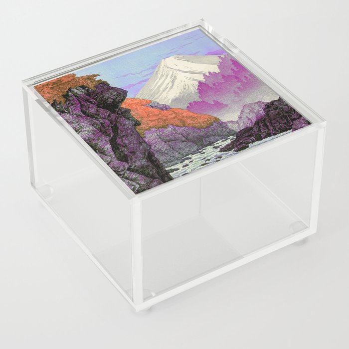 Foot of Mount Ashitaka By Hiroaki Takahashi Japanese Woodblock Painting Acrylic Box