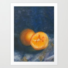 One and a Half Oranges Still Life Art Print