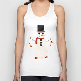 Snowman With Ornaments Unisex Tank Top