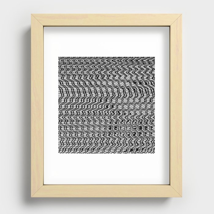 Monochrome Black And White Pattern Recessed Framed Print