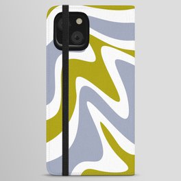 Liquid Abstract Waves \\ Muted Grass Green and Grey  iPhone Wallet Case