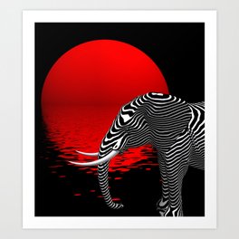 red white black -06- Art Print