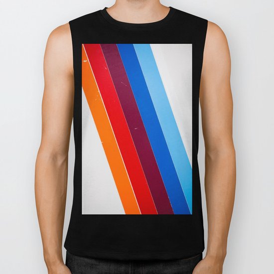 lines on lines Biker Tank