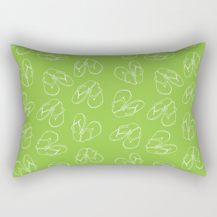 Flip Flops Lime Rectangular Pillow