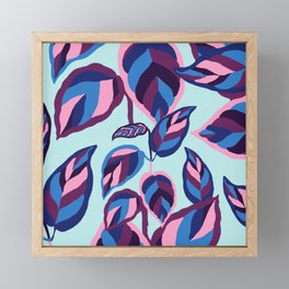 manzanita, fall leaves blue Framed Mini Art Print